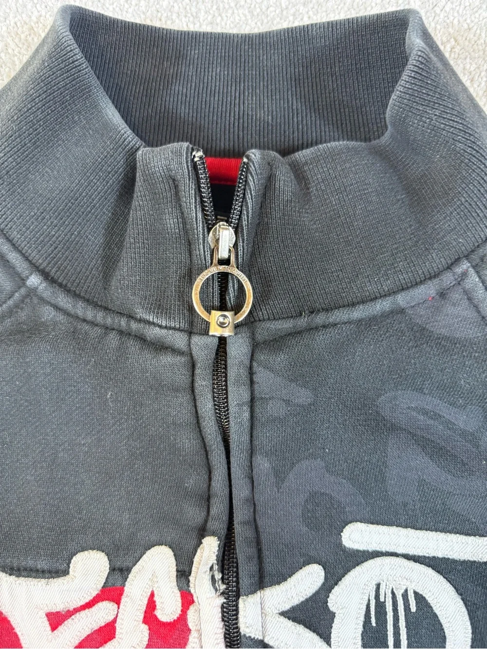 Ecko Unltd Hoodie Mens L Black Full Zip Sweater Hip Hop Graffiti Skater Y2K